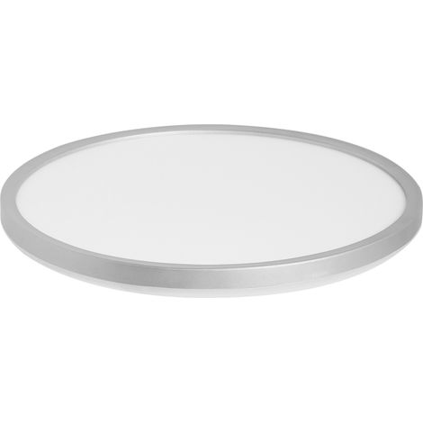 Lámpara LED redonda empotrada en el techo plafón con mando a distancia plateado Velora (1/5)