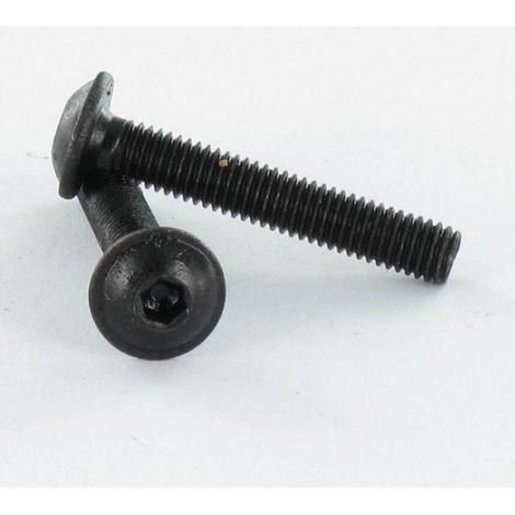 Vis métaux Tête ronde large Hexagonal creux Embase collerette Clé de 5 HC5 M8X25 Classe 10.9 Acier zingué noir-1 pièce