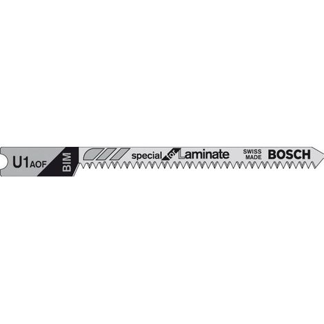 Lame de scie sauteuse BOSCH U1 AOF T-shank BIM 3 pcs dents fines pour stratifié 15 mm