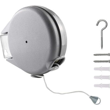 Corde à linge rétractable 12m – Corde en PVC haute résistance – Support mural pour salle de bain et jardin – Charge jusqu'à 20,4 kg (1/5)