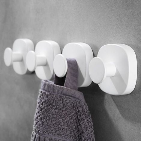 Lot de 4 crochets à ventouse pour douche, crochets de porte robustes en acier inoxydable pour salle de bain, cuisine,porte vitrée,miroir,carrelage,luffa,serviette,manteau,peignoir, jusqu'à 5 kg,blanc