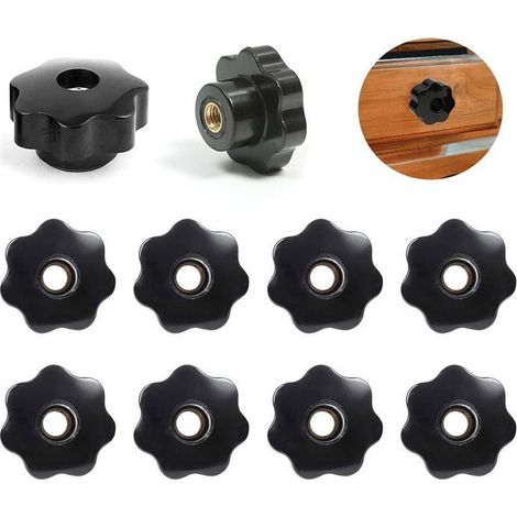 Écrou M8 - Lot de 10 écrous de serrage pratiques - Filetage intérieur - Filetage intérieur - Filetage en plastique - Tête étoile (1/5)