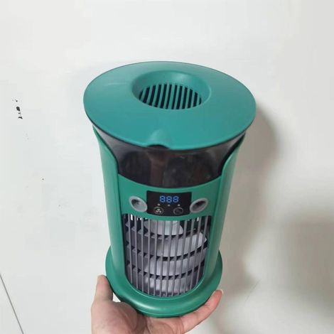 Mini-tragbare Klimaanlage, USB-Verdunstungsluftkühler, 3 Geschwindigkeitsstufen, kein Abluftschlauch, leise, ideal für Zuhause, Büro oder Schlafzimmer, 880 ml Wassertank (Grün) (1/4)