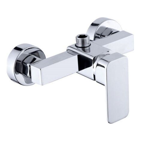 Robinet de douche mural moderne chromé avec mitigeur de douche pour eau froide et chaude, (1/4)