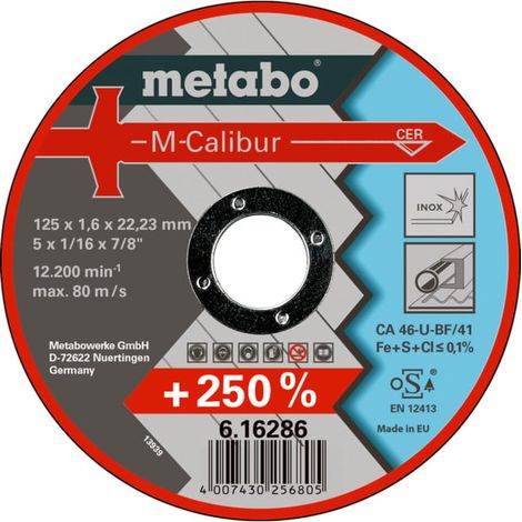 METABO Meules de tronçonnage M-Calibur 125x1,6x22,23 mm (1/3)