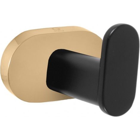Patère simple YUKON en laiton noir doré 5,6 cm (1/2)