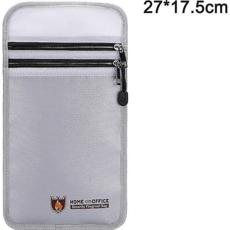 Pochettes ignifugées pour documents, sac à monnaie étanche à deux poches, rangement sécurisé (1/4)