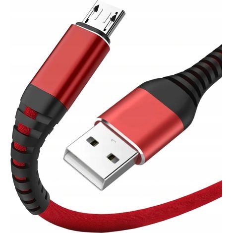 Câble micro USB tressé résistant, chargeur rapide 2 m QC3.0 (1/5)