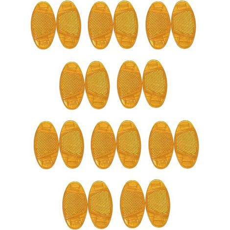 Lot de 20 Catadioptre Velo Rayon Jaune, Réflecteurs de Rayons Haute Visibilité 360°, Clips Réfléchissants Faciles à Monter pour VTT, Vélo de Route et Enfant, Accessoire Sécurité Cyclisme Nocturne (1/5)
