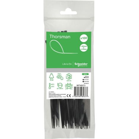 Thorsman colliers de serrage serre câbles 160x2,5mm noir SCHNEIDER IMT46073 (1/3)