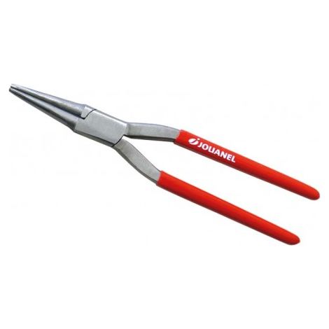 Jouanel – Pince à bec rond 60 mm – Becs striés pour bonne prise – Poignées gainées – Pour matériaux variés