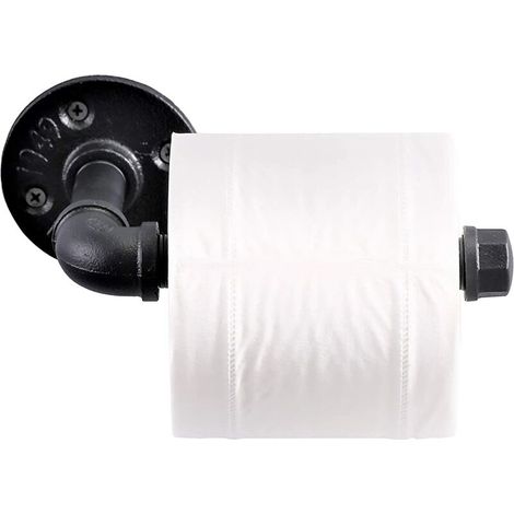 Porte-Rouleau de Papier Toilette Vintage Design Industriel Rétro Métal Tube Support Mural Support Papier Toilette