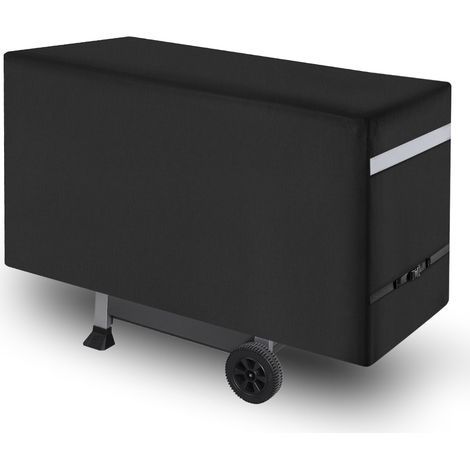 VEVOR Housse de barbecue, 1690 mm, bache de protection barbecue exterieur, impermeable, resistante aux intemperies, polyester 600D robuste, facile a mettre et a enlever, avec boucles securisees, noir (1/5)