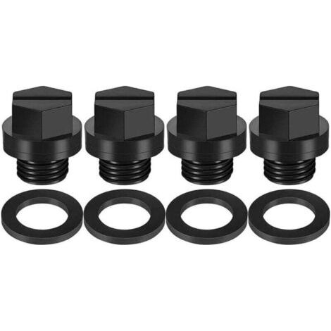 Lot de 4 Bouchons de Vidange pour Pompe de Piscine avec Joints Compatibles avec Hayward SPX1700FG,Noir (1/4)