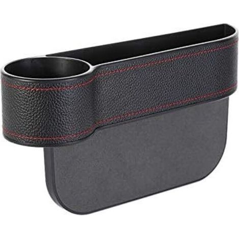 Organisateur de Siège de Voiture, Remplisseur de Siège de Voiture en Cuir PU Organisateur de Siège de Voiture avec Porte-gobelet pour Le Stockage de Gobelets Pièces de Monnaie siège du conducteur prin (1/5)