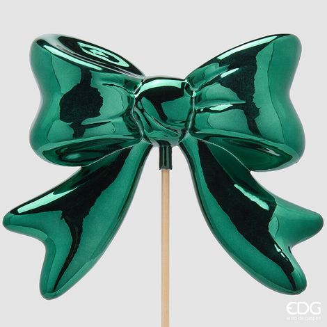 EDG Enzo De Gasperi Fiocco Decorativo Verde 63x23x6 cm – Addobbo di Natale (1/2)
