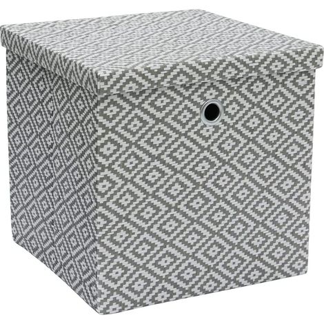JVL Argyle Foldable Square Paper Storage (1/5)