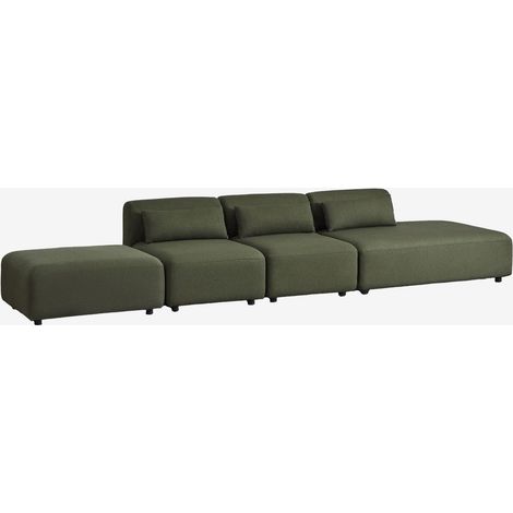 Canapé modulable 3 pièces avec méridienne droite et pouf Fogler SKLUM