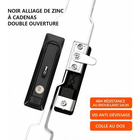 Serrure MS828 noire double ouverture en alliage de zinc avec suspension ms828 noir réf 1433 30 × 3,5 × 3 cm 500 g – Livraison gratuite