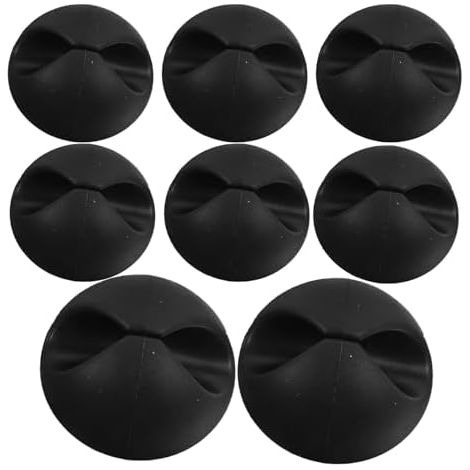 Organisateur de Câbles Gestion des Noir Clips Fixation 8pcs en Adhésif sans Bavures pour Bureau Maison USB et Chargeurs - (1/5)