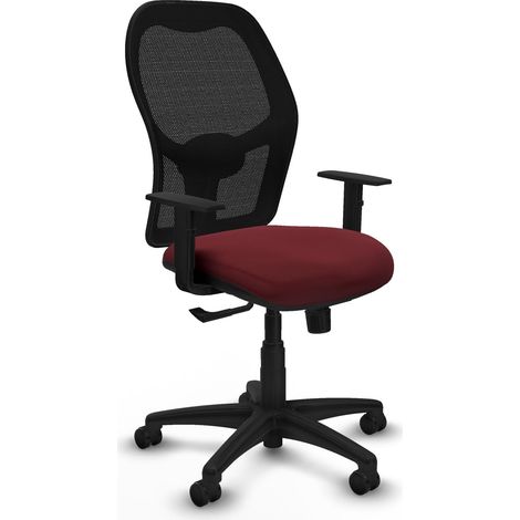 Silla de oficina piqueras y crespo Alocén granate malla negra (1/2)