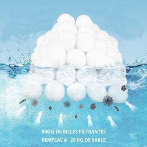 Boules Filtrantes Réutilisables pour Piscine - 800 g (30-50 mm) - Alternative Écologique au Sable Filtrant - Compatibles avec la Plupart des Systèmes de Filtration (1/4)