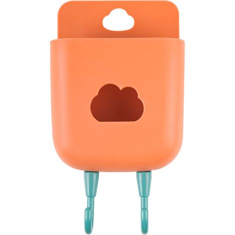 Support de support de télécommande TV mural 4 pièces avec crochet pour la maison, le bureau, le téléphone portable, les écouteurs Orange (1/5)