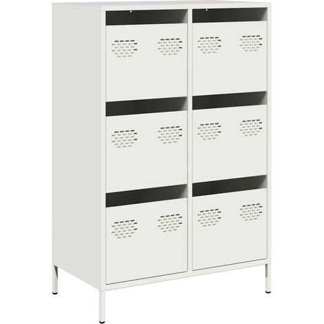Maison Exclusive - Aparador acero blanco 68x39x101,5 cm (1/5)