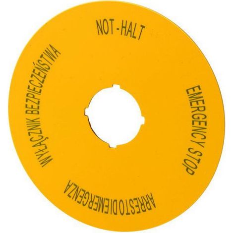 Plaque Signalétique - Diamètre 90 mm - Forme Ronde - Couleur Jaune - Marquage Personnalisable - 1 Pièce