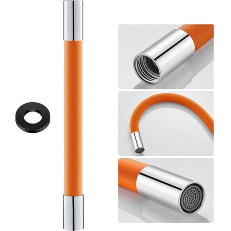 Tuyau d'extension de douchette de robinet rotatif à 360°, en silicone, joint étanche, aérateur, rallonge de robinet flexible, tuyau d'arrosage pour le lavage et le rinçage (1/5)