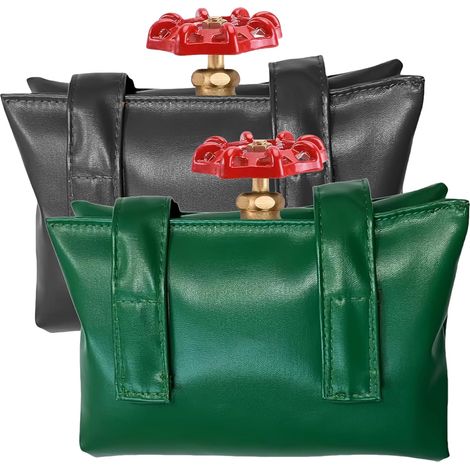 Lot de 2 housses de robinet d'extérieur pour l'hiver, noir ou vert pour protéger votre robinet extérieur, housse de protection isolée contre le gel, housse de protection thermique imperméable