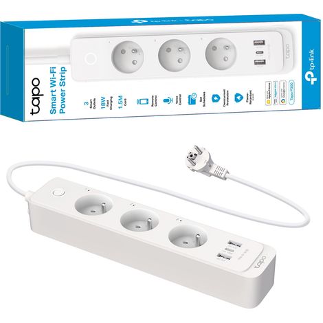 Multiprise Connectée WiFi, 3 Prises indépendantes et 3 Ports USB Charge Rapide (1 Type C+2 Type A), 10A Type E, Contrôler l'aquarium, P300(FR) (1/5)