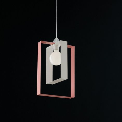 Moderner Pendelleuchter aus rosa weißem Eisen 25xh40 cm