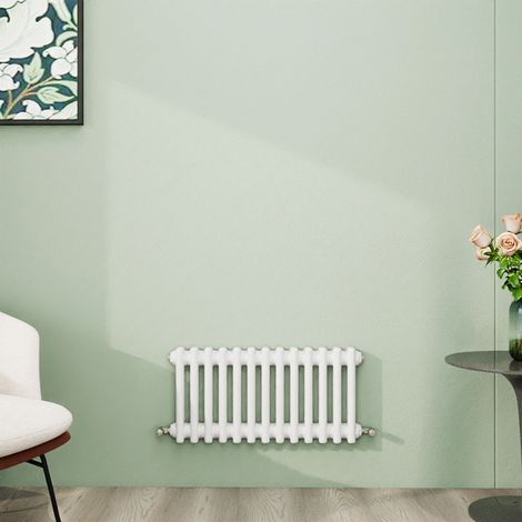 AICA 300x605mm White Horizontal Traditional Radiator Cast Iron 2 Column Heating UK