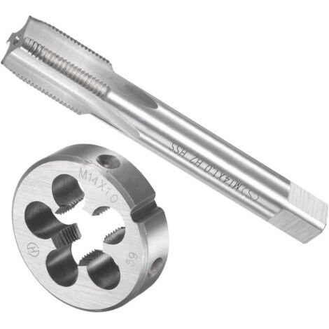 Taraud et Matrice Ensemble, M14 x 1 Filetage, Métrique Haute Vitesse Acier Machine Vis Taraud & Rond Outil Trousse - (pour Filetage Tapotement Réparation), 1-Ensemble (1/5)