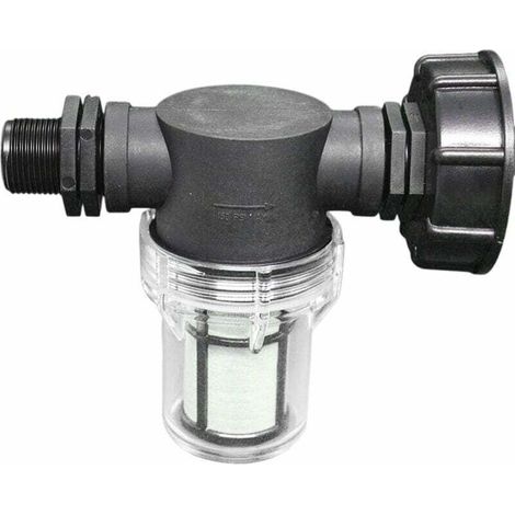 Robinet Raccord Cuve 1000 L, Articulation de Tuyau de Jardin pour Collecteurs d'eau de Pluie avec Fonction de Filtre,S60x6 Adaptateur De Réservoir d'eau IBC (3/4'' Fil extérieur) (1/4)