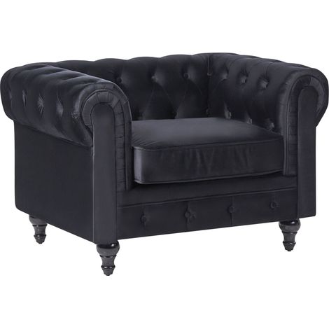 Armchair CHESTERFIELD Velvet Black