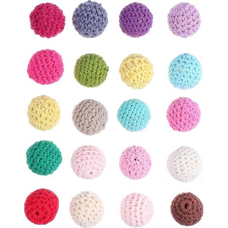 Boules de Noël tricotées à suspendre, 20 pièces, couleurs assorties (1/5)