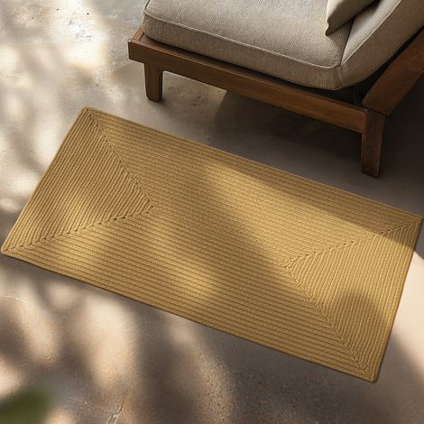 Tapis tressé en aspect jute style bohème int/ext 60x90cm