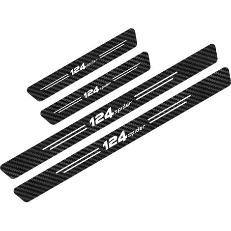 (Noir et blanc,pour 124SPIDER) 4 autocollants de seuil de porte pour Fiat 124SPIDER,ABARTH,ALBEA,CRONOS,DOBLO,DUCATO,MOBI,SEDICI,STILO,TIPO,TORO,UNO - Accessoires auto (1/3)