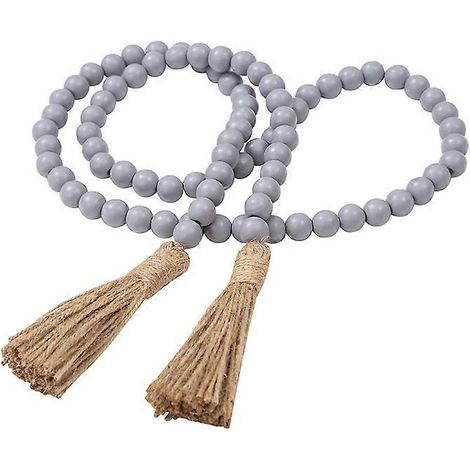 Guirlande de perles en bois avec pompons (1/5)