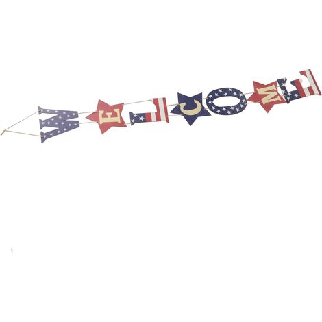Ornements décoratifs en bois à suspendre à une porte pour la fête de l'Indépendance, pour la décoration de la maison ou de la vitrine d'un magasin. (1/5)