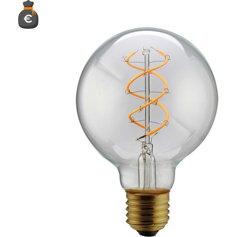 Alcapower Lampada LED Globo G95 StyLED a Spirale 5W 380lm E27 2200K Luce Calda Extra, Design Vintage Decorativo, Efficienza Energetica Classe G