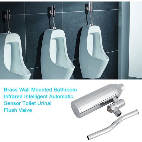 Valve de chasse d'eau automatique intelligente infrarouge pour urinoir de salle de bain, fixée au mur en laiton (1/5)