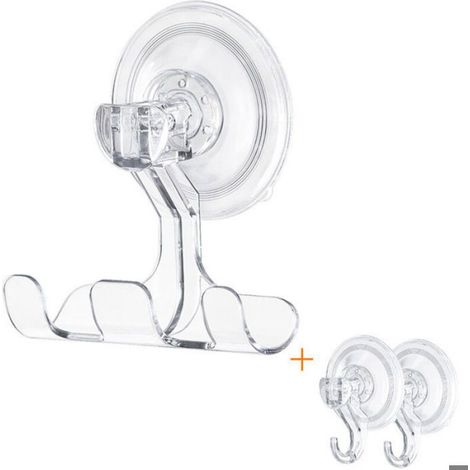 Crochet À Ventouse - PVC Transparent - Pour Salle De Bain Et Cuisine - Surface Lisse - 1 Pièce