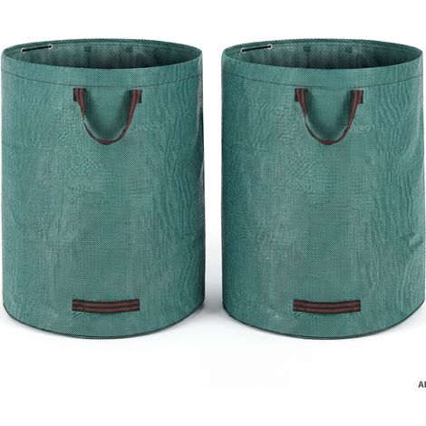 GARDEBRUK® Gartenabfallsack je 280 Liter 50 kg Belastbarkeit doppelte Nähte 3 stabile Griffe robust abwaschbar Garten Rasensack Gartentasche Laubsack 3x Laubsack