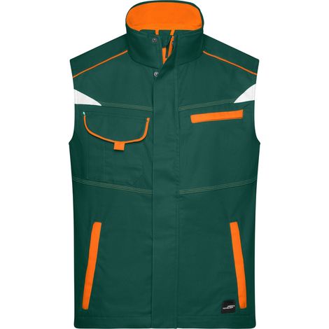 James & Nicholson Funktionelle Weste im sportlichen Look JN850 Gr. XS dark-green/orange (1/5)