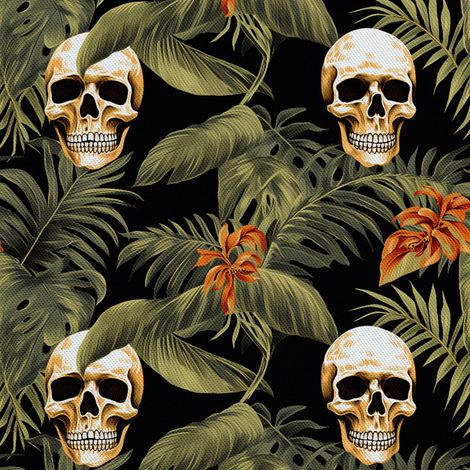 Tela Oxford decorativa para exteriores - Motivo de calavera I DX4404 (1/5)