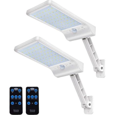 1 Lampe Solaire Exterieur,56 LEDs,Détecteur de Mouvement,IP65 Étanche,Télécommande,Patio (1/5)