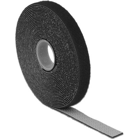 Delock 18711 Nastro a strappo per raggruppare Lato morbido e lato rigido (L x L) 5 m x 13 mm Nero 1 pz.